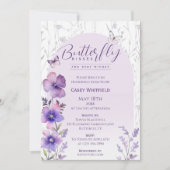 Vlindervlinders Paarse Boho Baby Shower Kaart (Voorkant)