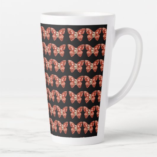 vlindervlindersieraden latte mok (Rechts)