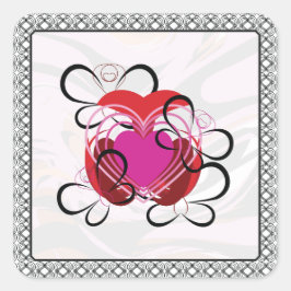 Vlindervlindersliefde | Beat Of Love Zwarte Kant 1 Vierkante Sticker