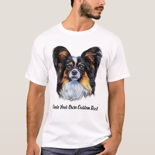 Vlindervlindhond Maak Uw Eigen Aangepaste Tekst T-shirt (Voorkant)