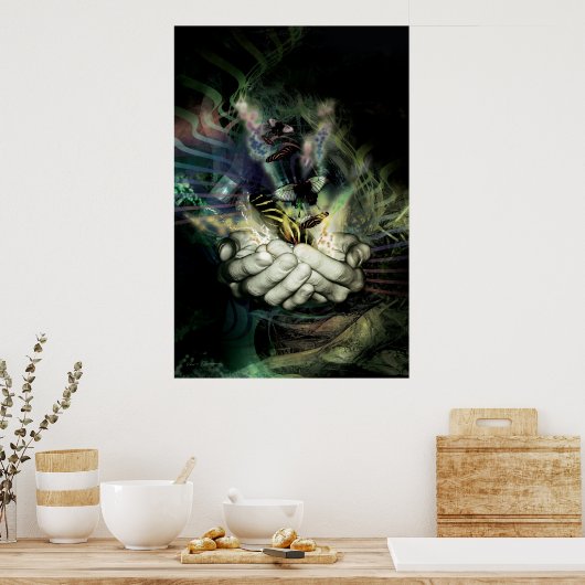 vlindervloed 1 poster (Keuken)