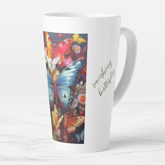 vlindervloervliegen latte mok (Rechterhoek)