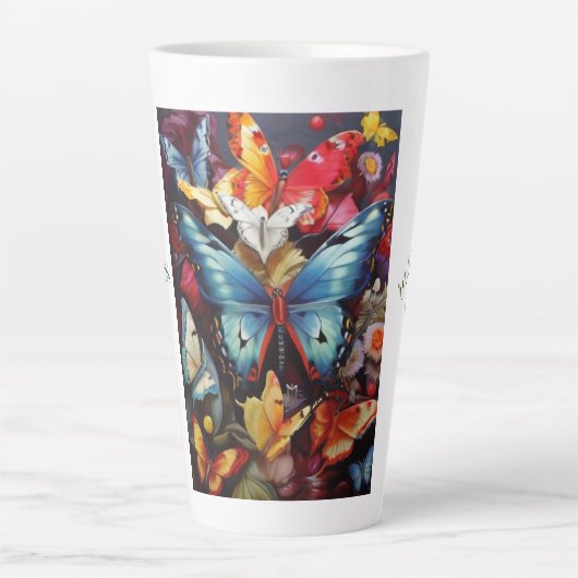 vlindervloervliegen latte mok (Voorkant)