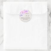 Vlindervluchten Roze Zilver Confetti Favor Sticker (Tas)