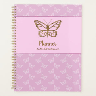 Vlindervorm met namaak goud folie look op lavendel planner