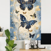 Vlindervormen in Japanse stijl, Poster (Thuiskantoor)