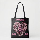 Vlindervormig Hart Borstkanker Bewustzijn Tote Bag (Voorkant)