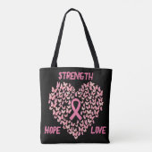 Vlindervormig Hart Borstkanker Bewustzijn Tote Bag (Achterkant)