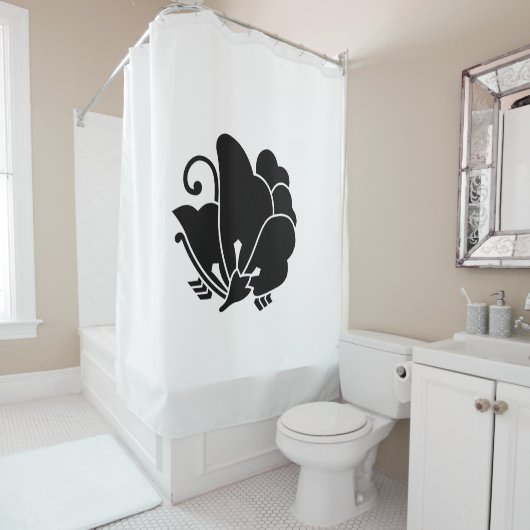 Vlindervormig houtslijp douchegordijn (In situ)