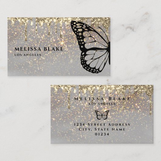 vlindervormig ontwerp van de faux - glans visitekaartje (Voorkant / Achterkant)