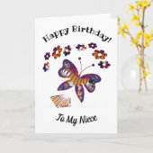 Vlindervormige Bloemenkaart Kaart (Gele Bloem)