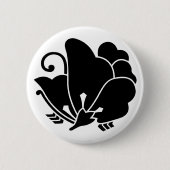 Vlindervormige klaverzuring ronde button 5,7 cm (Voorkant)