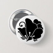 Vlindervormige klaverzuring ronde button 5,7 cm (Voorkant /achterkant)