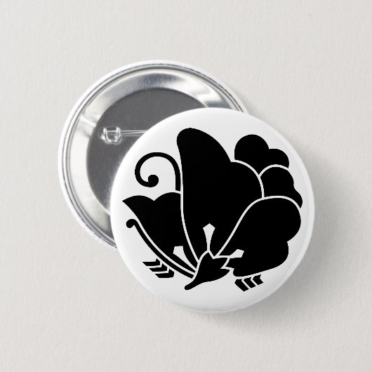 Vlindervormige klaverzuring ronde button 5,7 cm (Voorkant /achterkant)