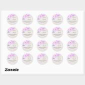 Vlindervormige sticker met roze zilveren confetti (Vel)
