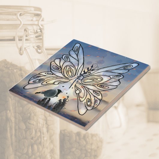 Vlindervrijheid en vogel tegeltje