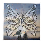 Vlindervrijheid en vogel tegeltje (Voorkant)