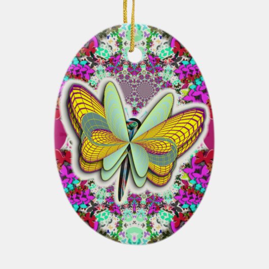 "Vlindervrijheid" Keramisch Ornament (Achterkant)