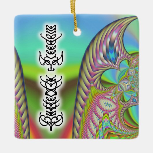 "Vlindervrijheid" Keramisch Ornament (Voorkant)
