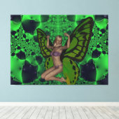 Vlindervrouw Canvas Afdruk (Insitu (Houten vloer))