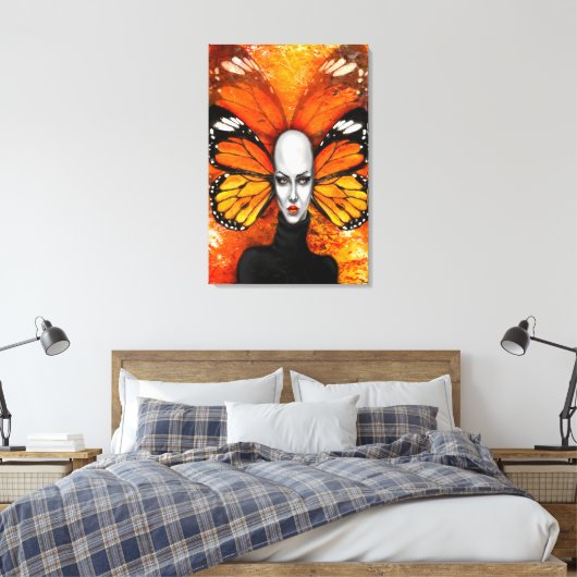 Vlindervrouw Canvas Print (Insitu (Slaapkamer))