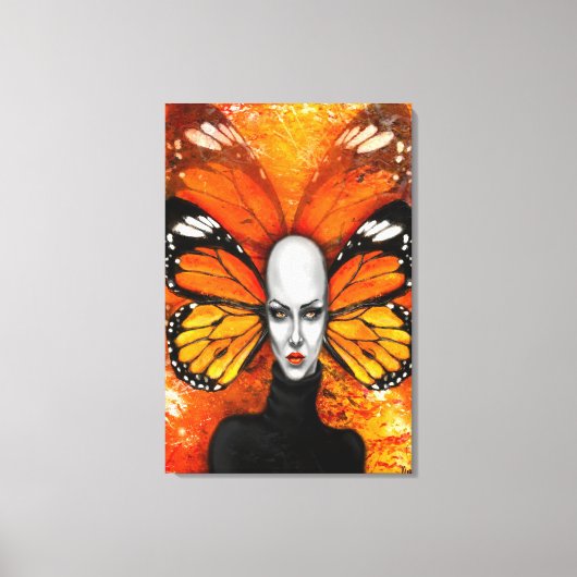 Vlindervrouw Canvas Print (Voorkant)