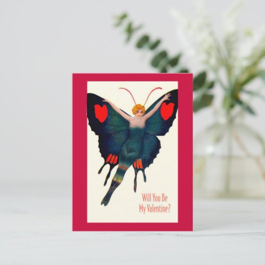  vlindervrouwe Valentijn Feestdagenkaart (Staand voorkant)