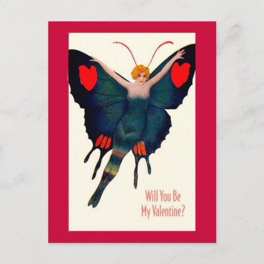  vlindervrouwe Valentijn Feestdagenkaart (Voorkant)