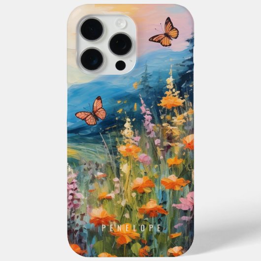Vlinderweide kleurrijke geschilderde IPhone case (Achterkant)