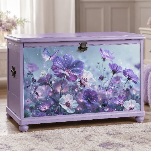 Vlinderweide met sprankelende paarse decoupage tissuepapier