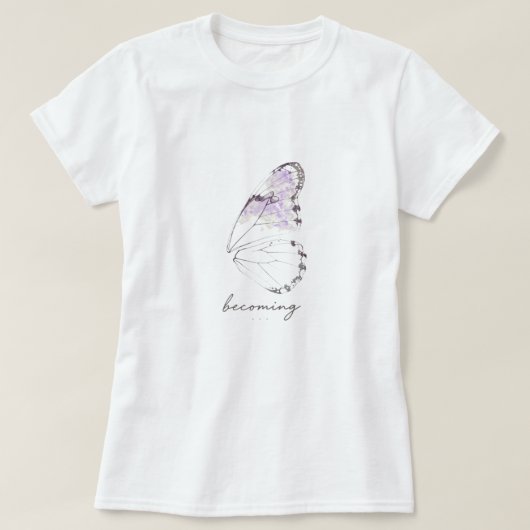 vlinderwordende-vlinder vleugel t-shirt (Design voorkant)
