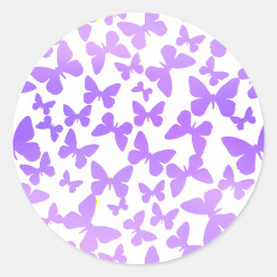 Vlinderworp (lavendel) ronde sticker