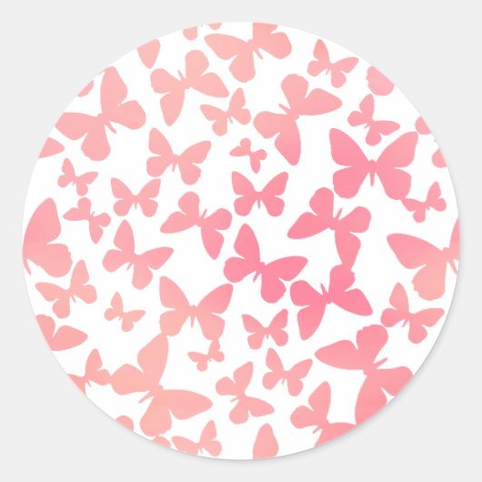 Vlinderworp (perzik) ronde sticker (Voorkant)
