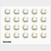 Vlinderzomer met Fancy bloemen Ronde Sticker (Vel)