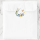 Vlinderzomer met Fancy bloemen Ronde Sticker (Tas)