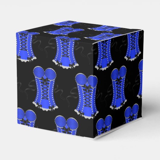 Vlirty Blue Corset Cube Bedankdoosjes (Achterkant)