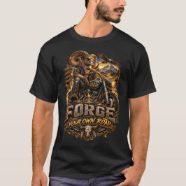VLLC Forge Your Own Road Motorcycle Biker Skeleton T-shirt