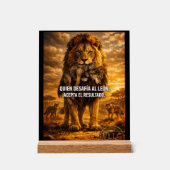 VLLC Lion Vs Wolf Motivational Quote Lion King Wal Acryl Bord (Voorkant)