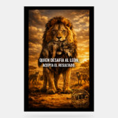 VLLC Lion Vs Wolf Motivational Quote Lion King Wal Acryl Bord (Voorkant)
