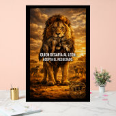 VLLC Lion Vs Wolf Motivational Quote Lion King Wal Acryl Bord (Huwelijk)