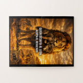 VLLC Lion Vs Wolf Motivational Quote Lion King Wal Legpuzzel (Horizontaal)