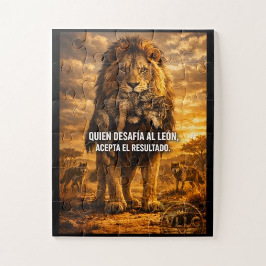 VLLC Lion Vs Wolf Motivational Quote Lion King Wal Legpuzzel (Verticaal)