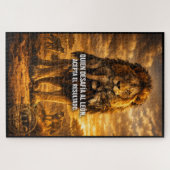 VLLC Lion Vs Wolf Motivational Quote Lion King Wal Legpuzzel (Horizontaal)