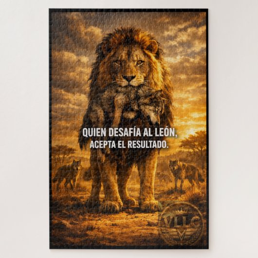 VLLC Lion Vs Wolf Motivational Quote Lion King Wal Legpuzzel (Verticaal)