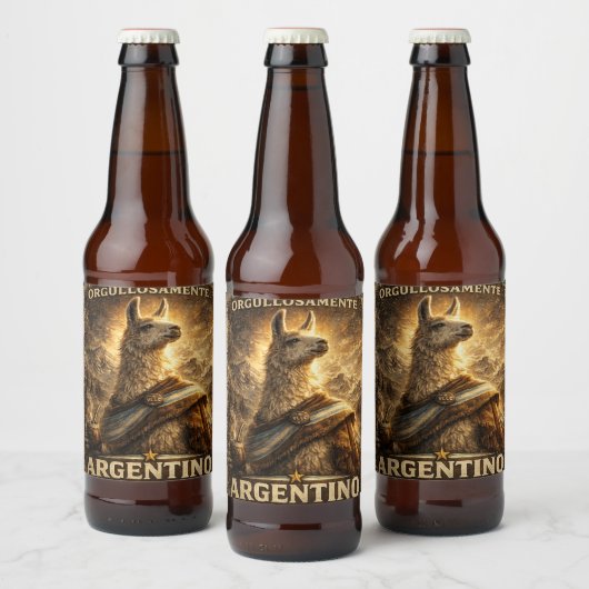 VLLC Orgullosamente Argentino Llama Mate Patriotic Bier Etiket (Flessen)