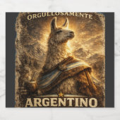 VLLC Orgullosamente Argentino Llama Mate Patriotic Bier Etiket (Enkel label)