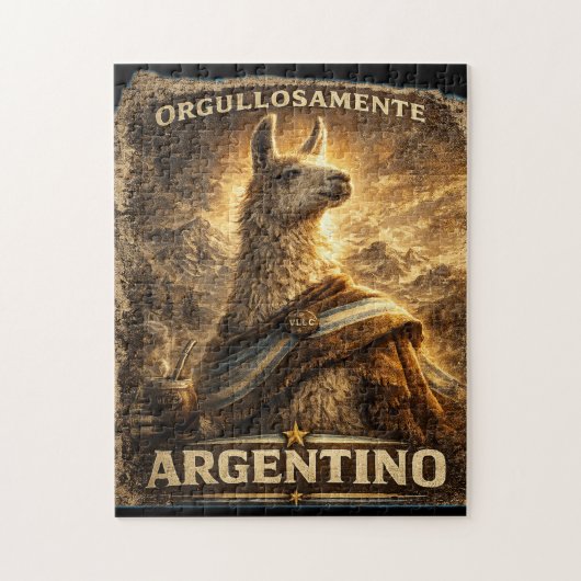 VLLC Orgullosamente Argentino Llama Mate Patriotic Legpuzzel (Verticaal)