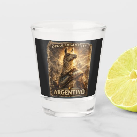 VLLC Orgullosamente Argentino Llama Mate Patriotic Shot Glas (Voorkant)