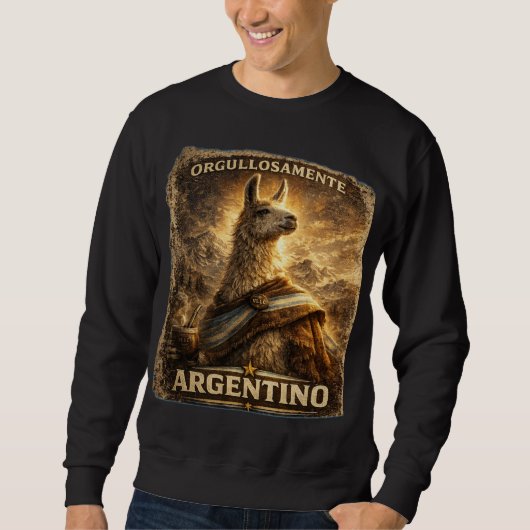 VLLC Orgullosamente Argentino Llama Mate Patriotic Trui (Voorkant)