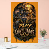 VLLC Play The Long Game Motivation Alligator Art Acryl Bord (Huwelijk)